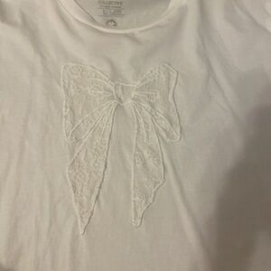 White Lace Bow T-Shirt